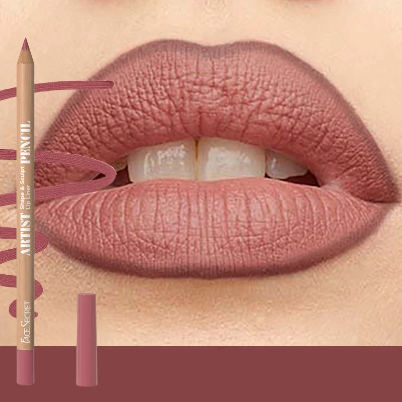 18 Color Face Secret Artist Shape Sculpt Lip Liner Pencil  Weightless Precise Liner with Super Soft Blendable Texture Matte Soft