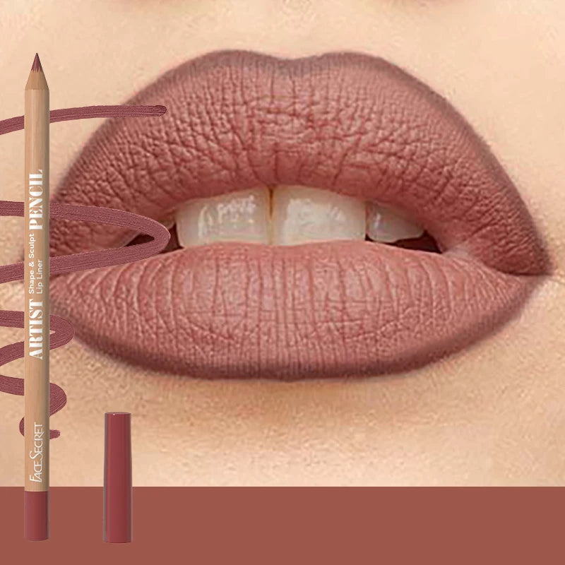 18 Color Face Secret Artist Shape Sculpt Lip Liner Pencil  Weightless Precise Liner with Super Soft Blendable Texture Matte Soft