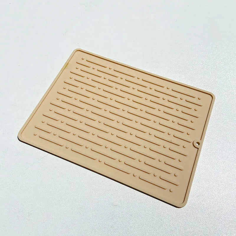 Foldable Dish Drying Mat Drainer Mat Silicone Heat Insulation Placemat Kitchen Sink Mat Anti Slip Pad Coaster Dish Draining Tool