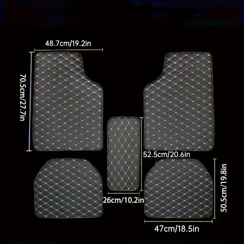5pcs Car Floor Mats Universal Waterproof  Front Rear Full Set Auto Rugs Leather Car Carpet  Accessories Interior
