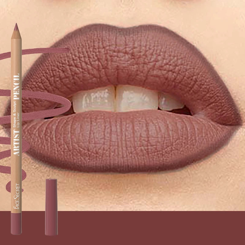 18 Color Face Secret Artist Shape Sculpt Lip Liner Pencil  Weightless Precise Liner with Super Soft Blendable Texture Matte Soft