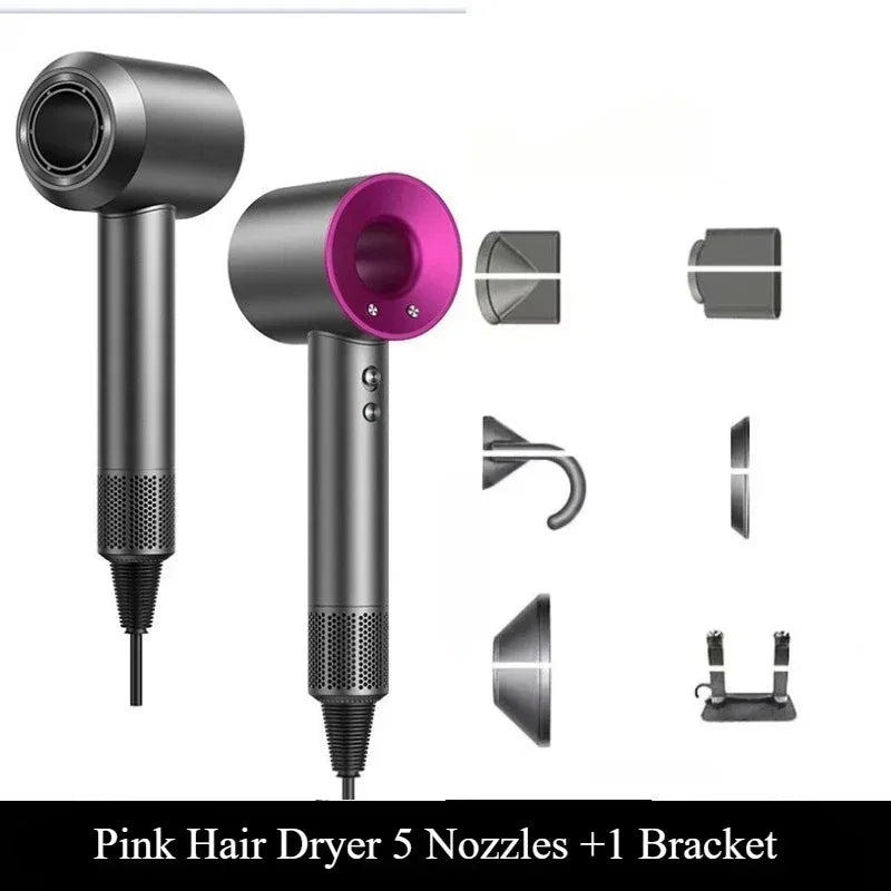 5 in 1 Professional Hair Dryer, with Hot and Cold Air Functionality - Lightweight and Thermostatic Styling Tool for Smooth Hair