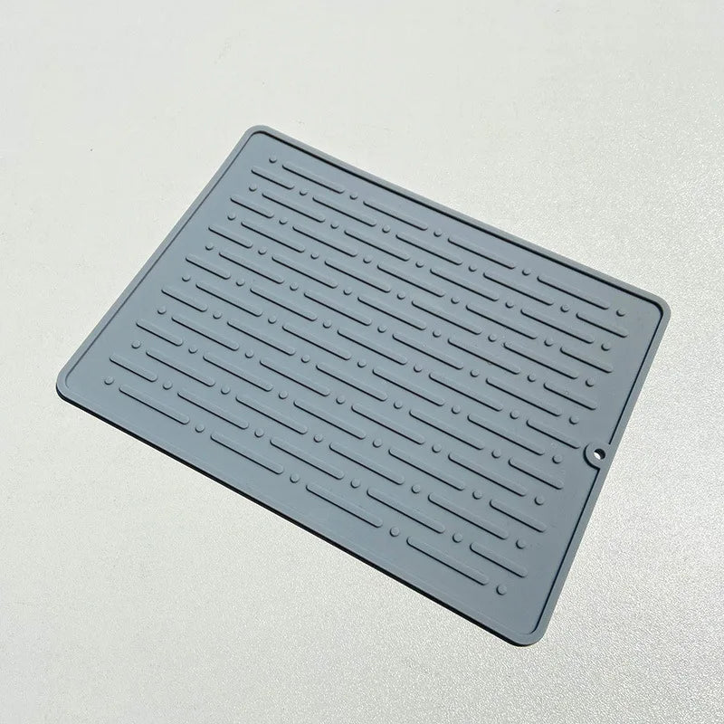 Foldable Dish Drying Mat Drainer Mat Silicone Heat Insulation Placemat Kitchen Sink Mat Anti Slip Pad Coaster Dish Draining Tool