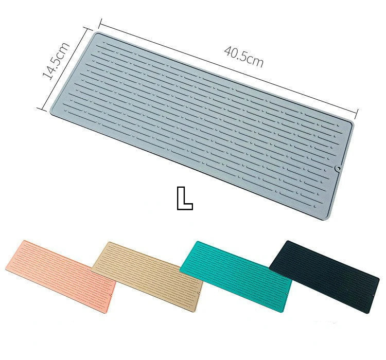 Foldable Dish Drying Mat Drainer Mat Silicone Heat Insulation Placemat Kitchen Sink Mat Anti Slip Pad Coaster Dish Draining Tool