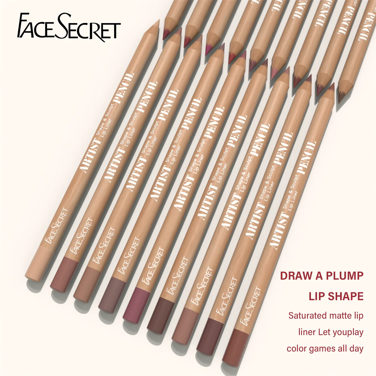 18 Color Face Secret Artist Shape Sculpt Lip Liner Pencil  Weightless Precise Liner with Super Soft Blendable Texture Matte Soft