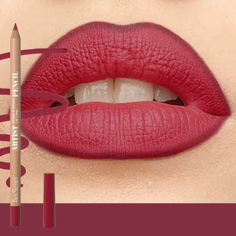 18 Color Face Secret Artist Shape Sculpt Lip Liner Pencil  Weightless Precise Liner with Super Soft Blendable Texture Matte Soft