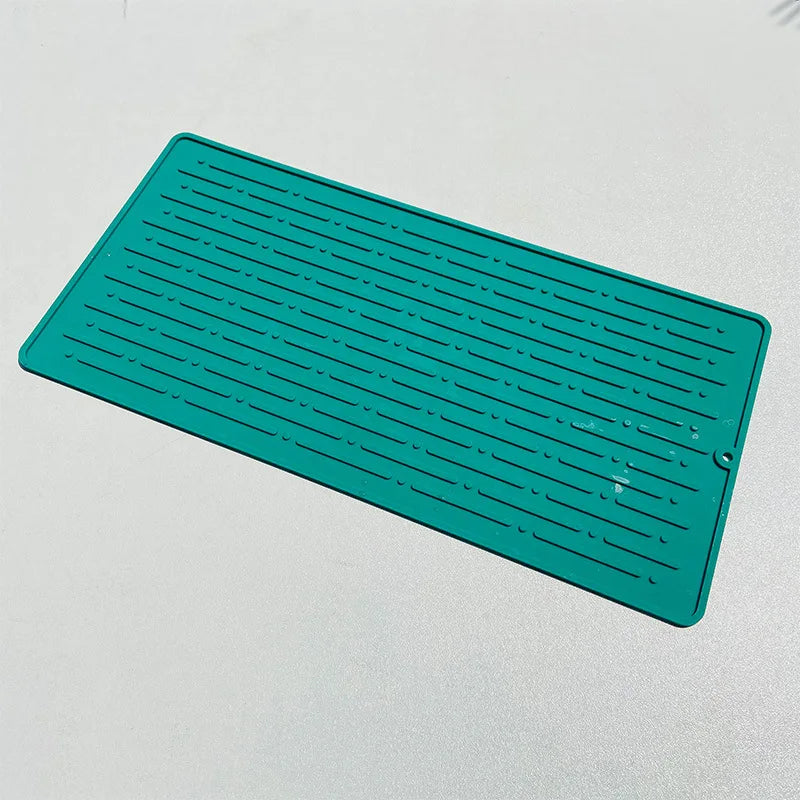 Foldable Dish Drying Mat Drainer Mat Silicone Heat Insulation Placemat Kitchen Sink Mat Anti Slip Pad Coaster Dish Draining Tool