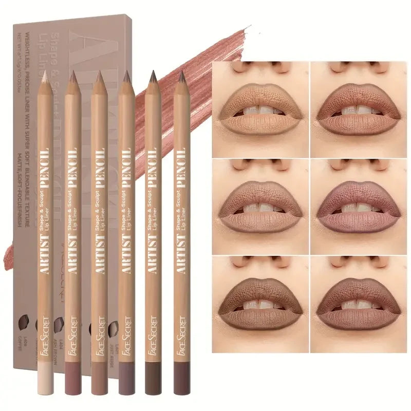 18 Color Face Secret Artist Shape Sculpt Lip Liner Pencil  Weightless Precise Liner with Super Soft Blendable Texture Matte Soft