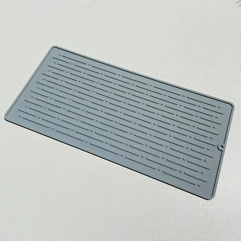 Foldable Dish Drying Mat Drainer Mat Silicone Heat Insulation Placemat Kitchen Sink Mat Anti Slip Pad Coaster Dish Draining Tool