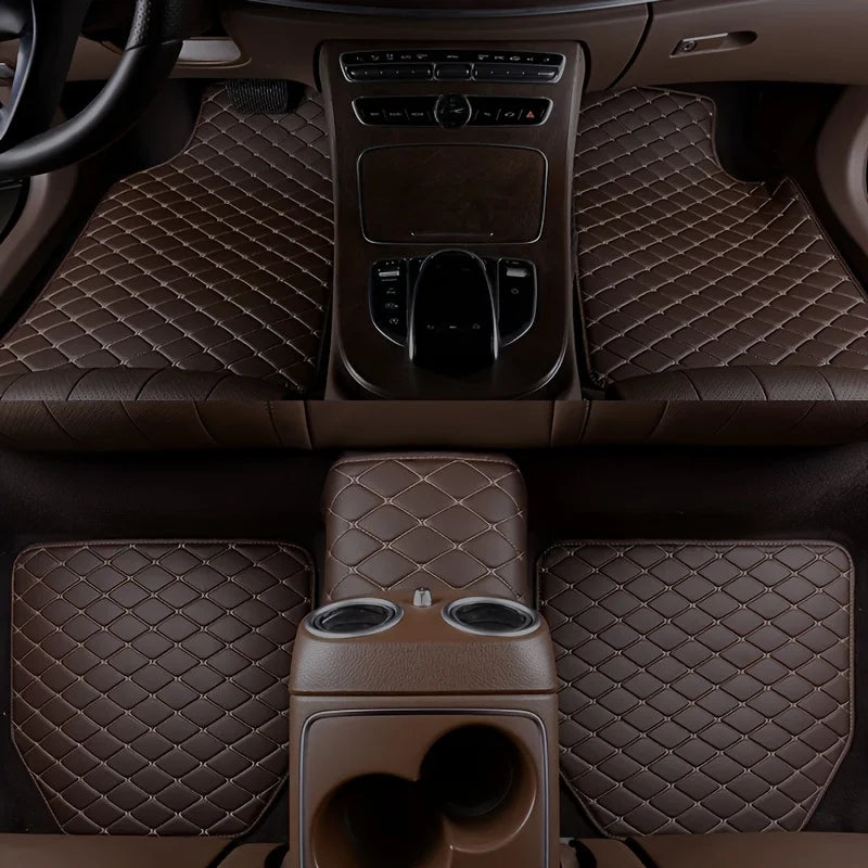 5pcs Car Floor Mats Universal Waterproof  Front Rear Full Set Auto Rugs Leather Car Carpet  Accessories Interior