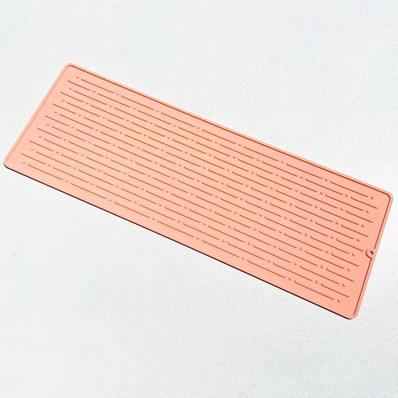 Foldable Dish Drying Mat Drainer Mat Silicone Heat Insulation Placemat Kitchen Sink Mat Anti Slip Pad Coaster Dish Draining Tool