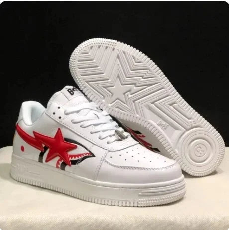 A BATHING APE Men and Women Low STA Shark Sports Sneakers Vibe BapeGoose Unisex Bapesta Outdoor Skateboarding Walking Shoes