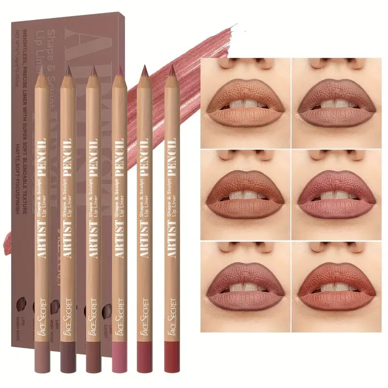 18 Color Face Secret Artist Shape Sculpt Lip Liner Pencil  Weightless Precise Liner with Super Soft Blendable Texture Matte Soft