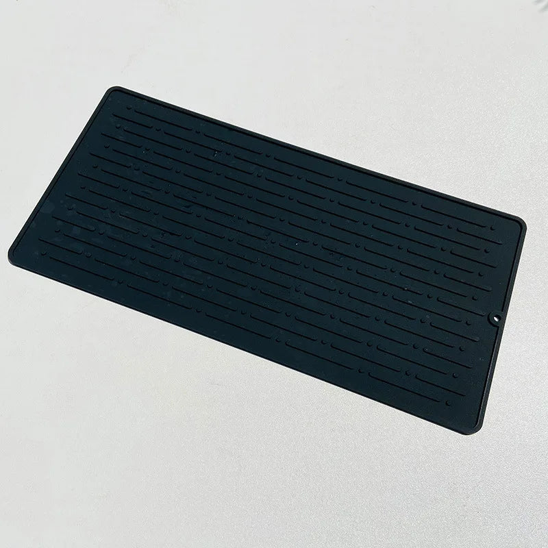 Foldable Dish Drying Mat Drainer Mat Silicone Heat Insulation Placemat Kitchen Sink Mat Anti Slip Pad Coaster Dish Draining Tool