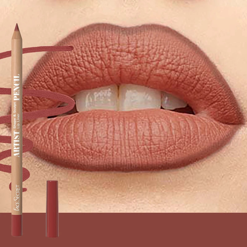 18 Color Face Secret Artist Shape Sculpt Lip Liner Pencil  Weightless Precise Liner with Super Soft Blendable Texture Matte Soft