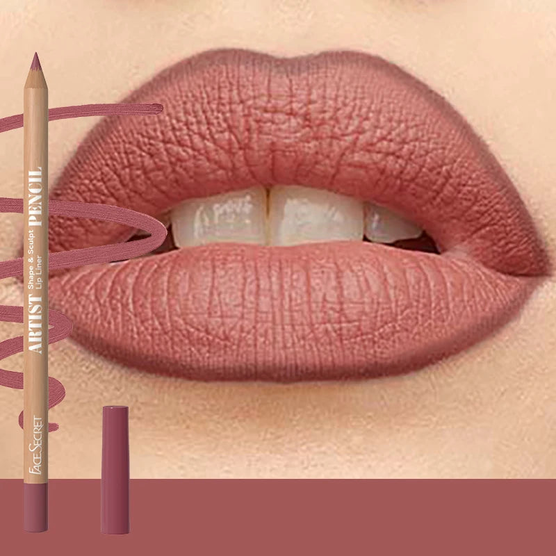 18 Color Face Secret Artist Shape Sculpt Lip Liner Pencil  Weightless Precise Liner with Super Soft Blendable Texture Matte Soft