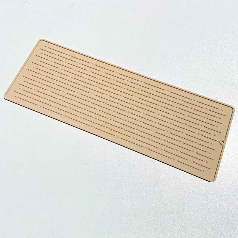 Foldable Dish Drying Mat Drainer Mat Silicone Heat Insulation Placemat Kitchen Sink Mat Anti Slip Pad Coaster Dish Draining Tool