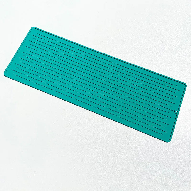 Foldable Dish Drying Mat Drainer Mat Silicone Heat Insulation Placemat Kitchen Sink Mat Anti Slip Pad Coaster Dish Draining Tool