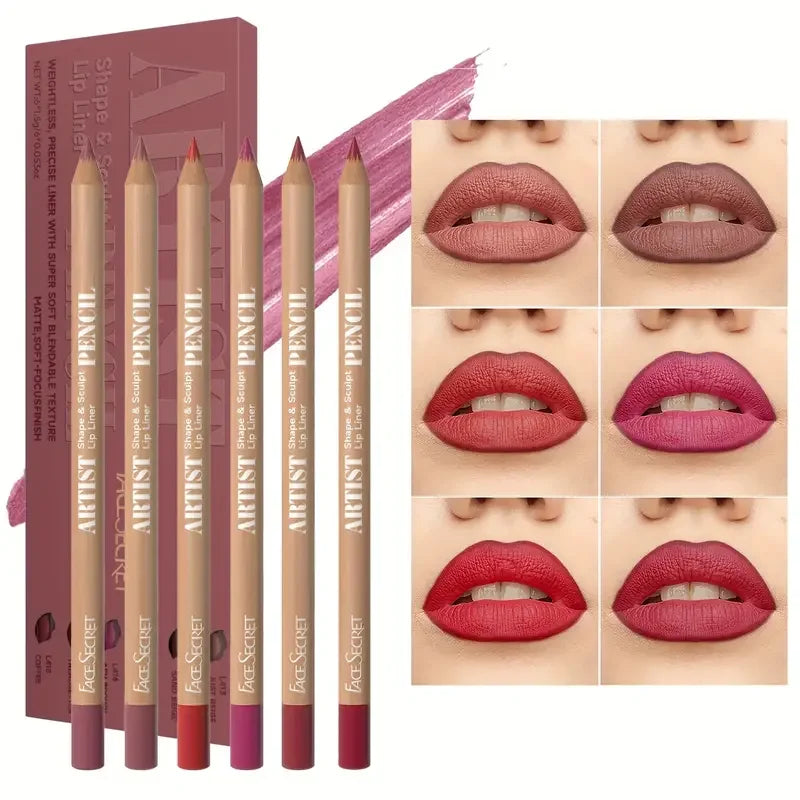 18 Color Face Secret Artist Shape Sculpt Lip Liner Pencil  Weightless Precise Liner with Super Soft Blendable Texture Matte Soft