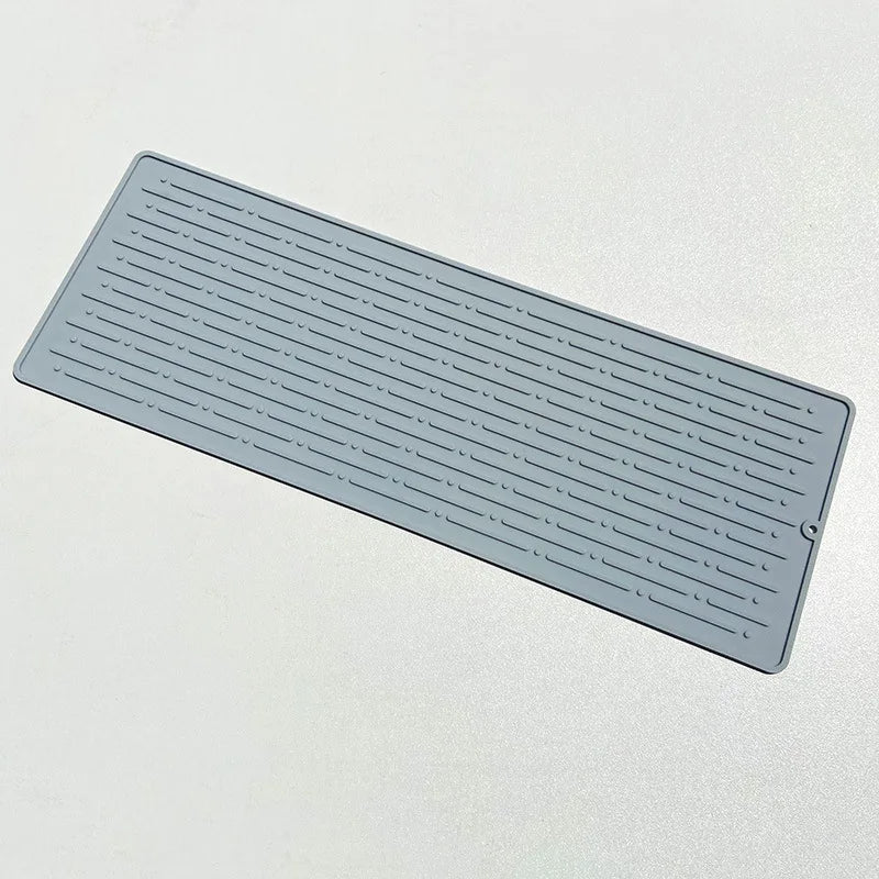 Foldable Dish Drying Mat Drainer Mat Silicone Heat Insulation Placemat Kitchen Sink Mat Anti Slip Pad Coaster Dish Draining Tool